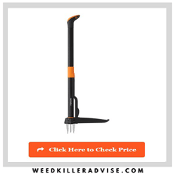 Fiskars 4-Claw Weeder 9 Inch Black And Orange Weeding Tool
